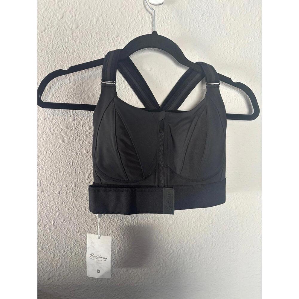 NWT BuffBunny Collection Luxe Lift Sports Bra Onyx Black Adjustable size S. Reta